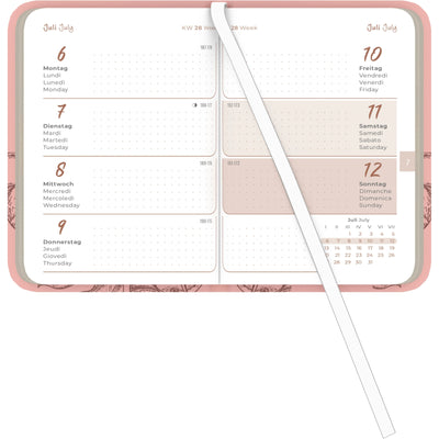 Lady Mini Diary Deluxe Salmon 2026 Pocket Calendar 8x11.5 cm