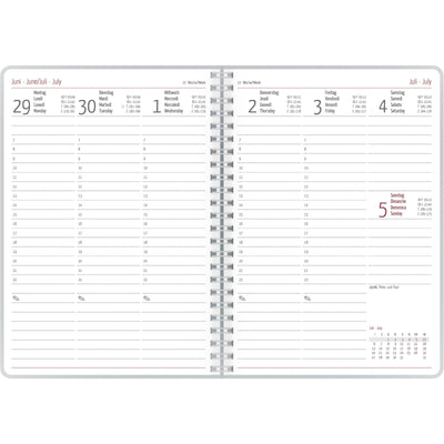 Spiral Diary 2026 A5 one week on 2 pages - makes your dreams happen