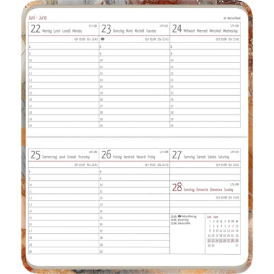 Ladytimer Pad Marble 2026 Pocket Calendar 15.6x9 cm