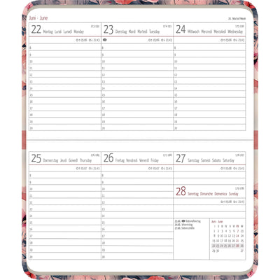 Ladytimer Pad Flower Field 2026 - Diary 6x9 cm one week on 2 pages