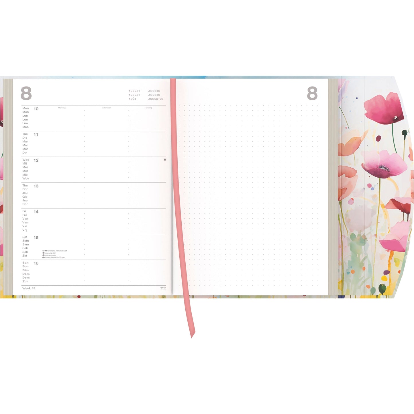 Bright Flowers 2026 Diary- Calendar 16x22 cm