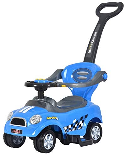 Ride-On Blue Car With Handle