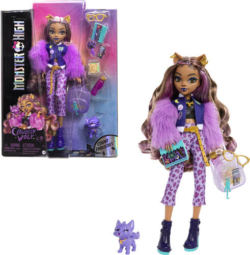 Monster High Clawdeen Wolf Fashion Doll with Pet Dog Crescent