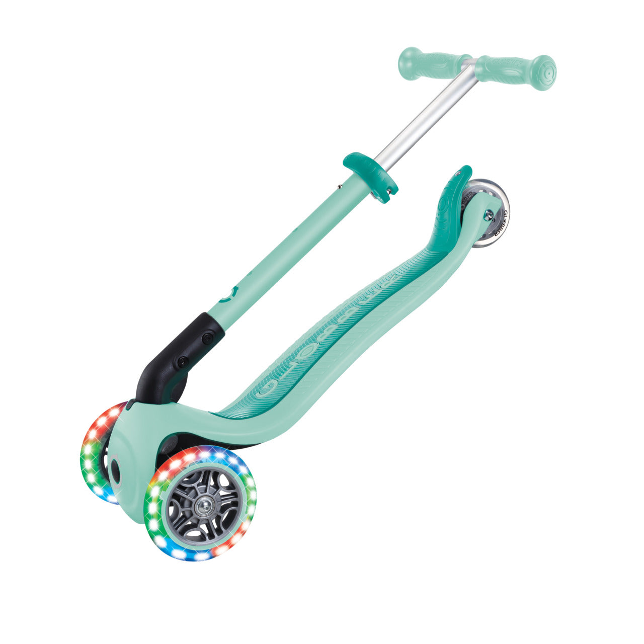 Globber Junior Foldable Lights Scooter - Mint