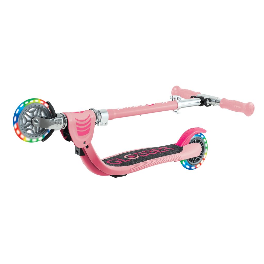 Globber Flow Foldable Junior Lights 2-Wheel Scooter - Pastel Pink