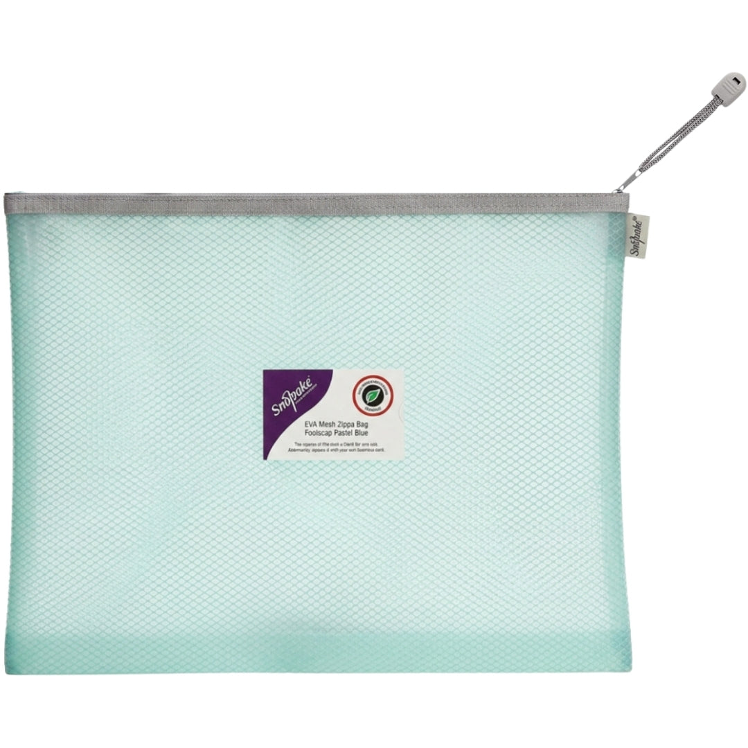 Snopake EVA Mesh Zippa Bag - Foolscap Pastel Blue