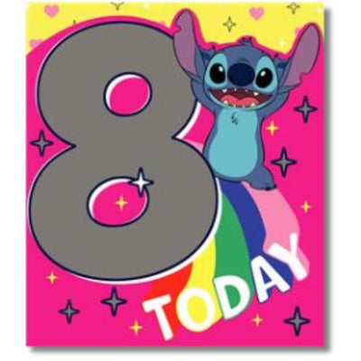Disney Unique Stitch Design 8th Birthday Card