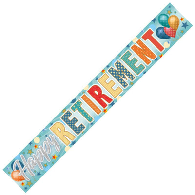 Greetings Banner 270 x 12.5cm - Happy Retirement