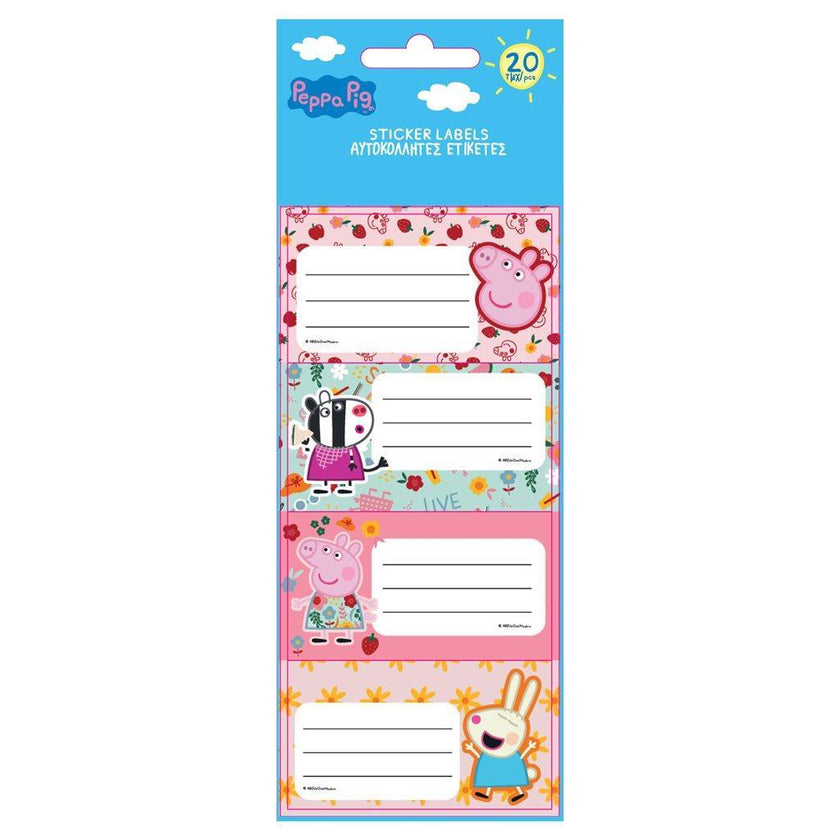 School Name Labels x 20 lables - Peppa Pig