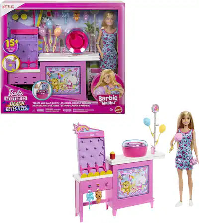 Barbie Mysteries - Beach Detectives Malibu Doll & Cotton Candy Game Playset