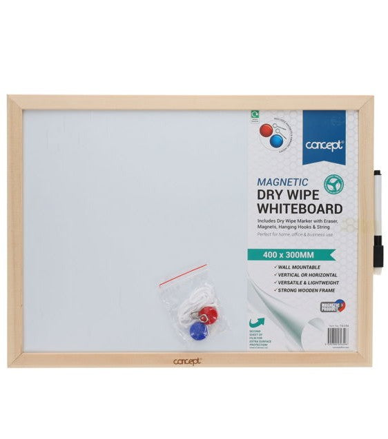 Magnetic Dry Wipe Whiteboard 40x30cm