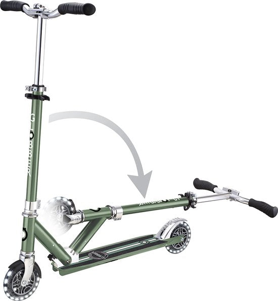 Globber Flow Element Lights 2-Wheel Scooter - Olive colour