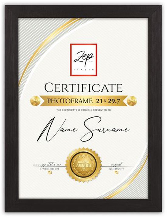 Wooden Certificate Frame A3 Black 29.7x42 cm