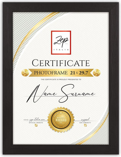 Wooden Certificate Frame BLACK A4 21x29.7 cm