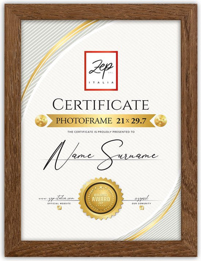 Wooden Certificate Frame Brown A4 21x29.7 cm