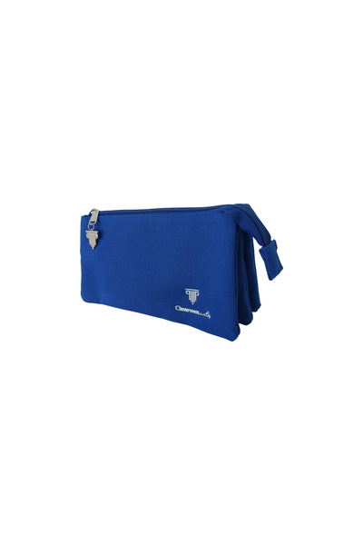 Pencil Case 2 Zip 3 Pockets  Blue