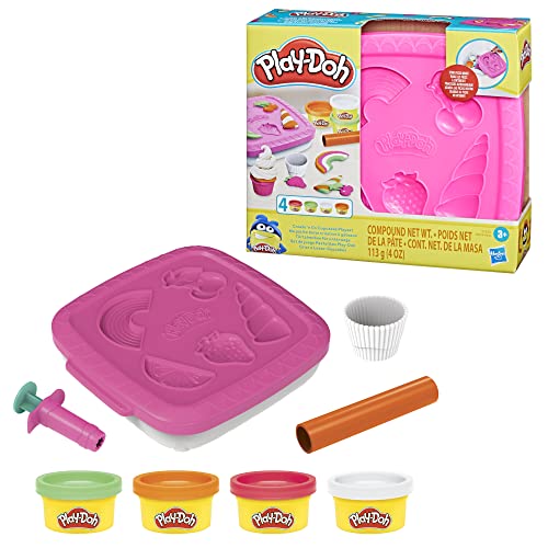 Play-Doh Create N Go Cupcakes Playset Set with Storage Container - Arts and Crafts Toys for Kids