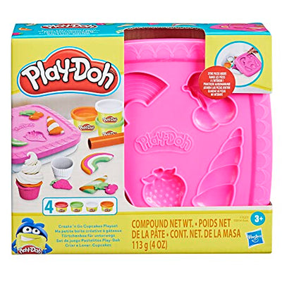 Play-Doh Create N Go Cupcakes Playset Set with Storage Container - Arts and Crafts Toys for Kids