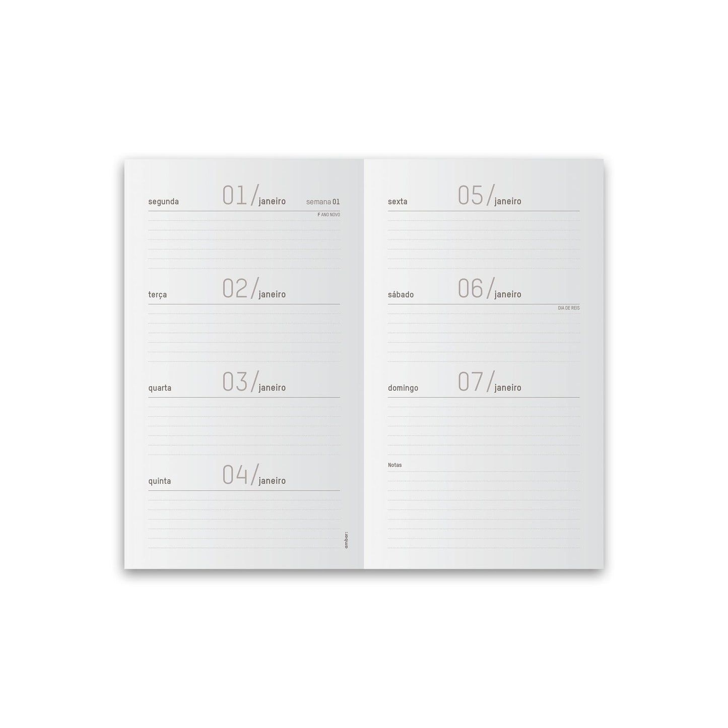 Diary A6 2026 1 week on 2 pages