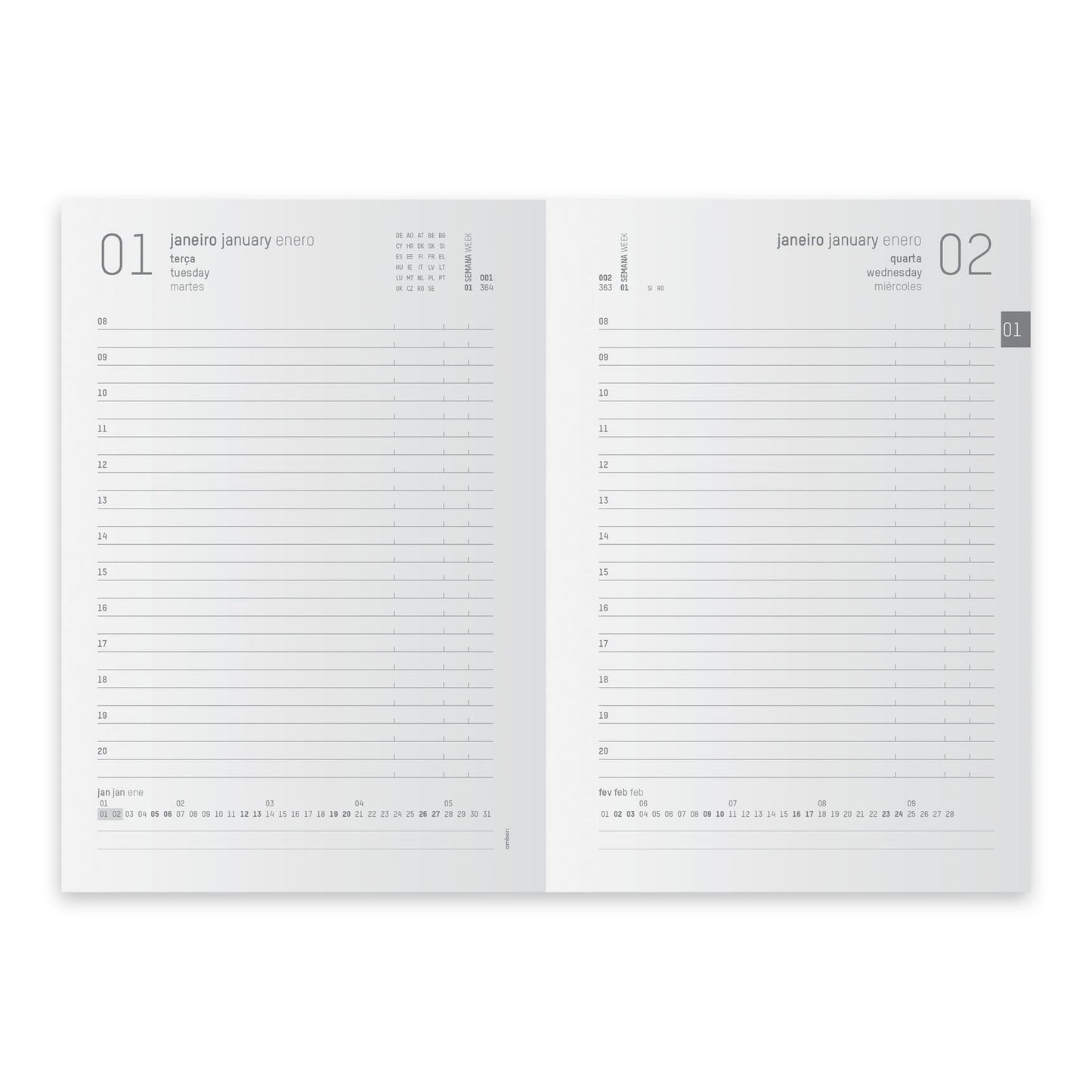 Diary 2026 A5 1 day a page