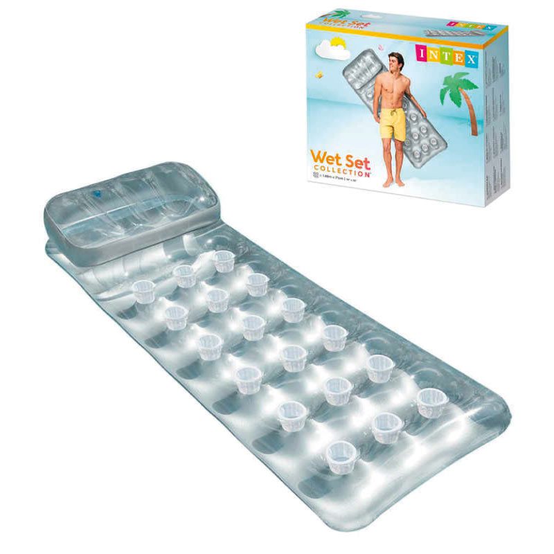 Inflatable Beach Mattress Built In Pillow - 188 X 71 Cm