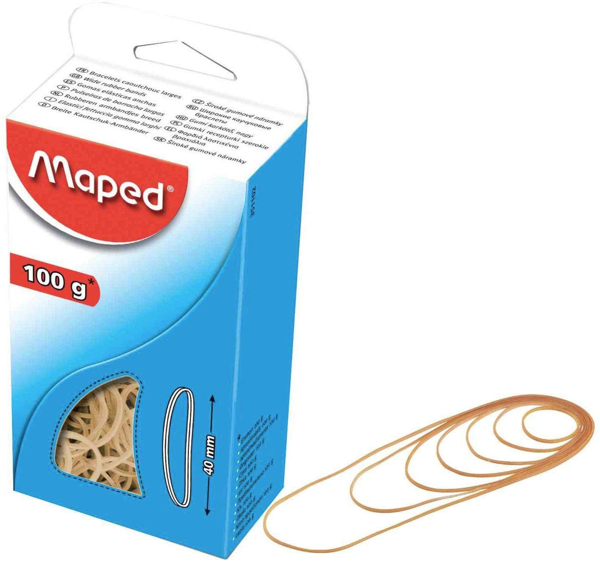 Narrow Light Brown Rubber Bands 100g 40mm