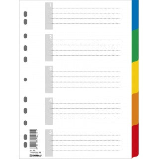 Dividers plastic A4 x5+1 sheet for description