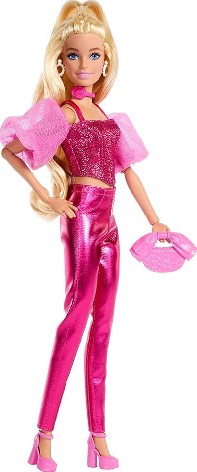 Barbie Deluxe Style Fashion Doll in Metallic Pink Outfit