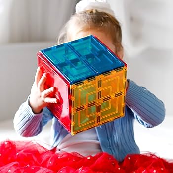 Learn and Grow Magnetic Tiles - Large Square Pack - 8 Pieces