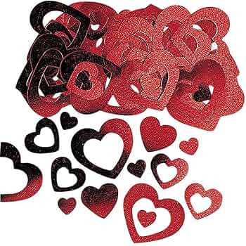 Metallic Red Hollow Heart Confetti, 14g