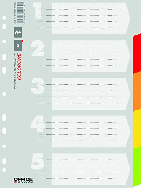 Cardboard Dividers X6 Coloured