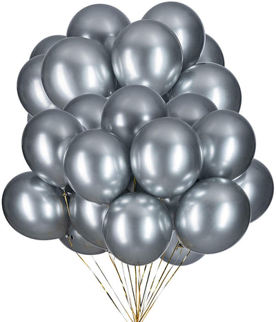Helium Quality Balloons Packet Of 50 Metallic Silver