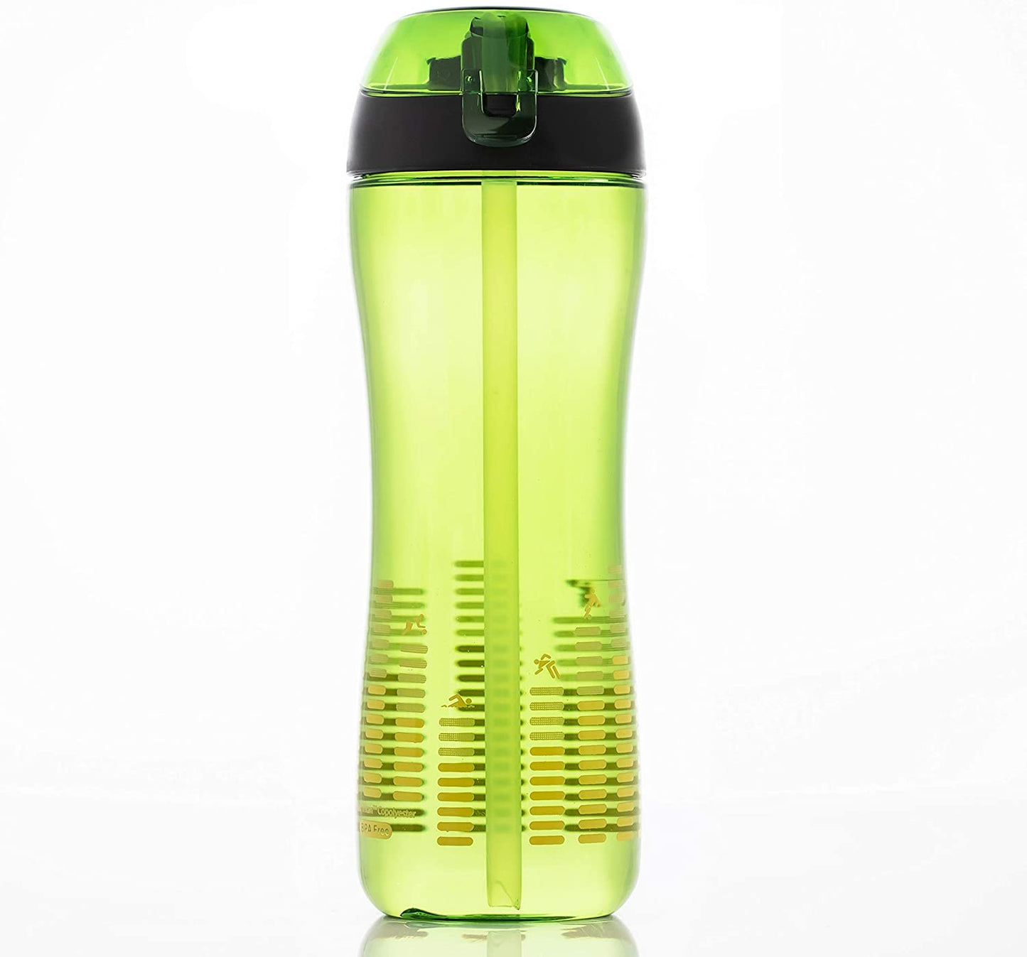 Lock & Lock Flip Top With Bpa-Free Silicone Straw, 650 Ml, Green