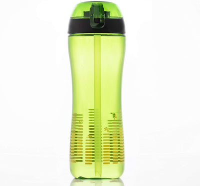Lock & Lock Flip Top With Bpa-Free Silicone Straw, 650 Ml, Green