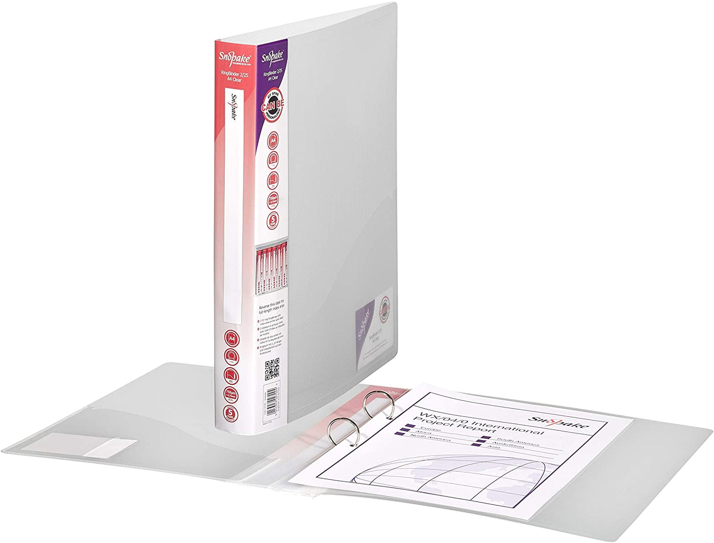 Snopake A4 2 Ring 25Mm Soft File Clear