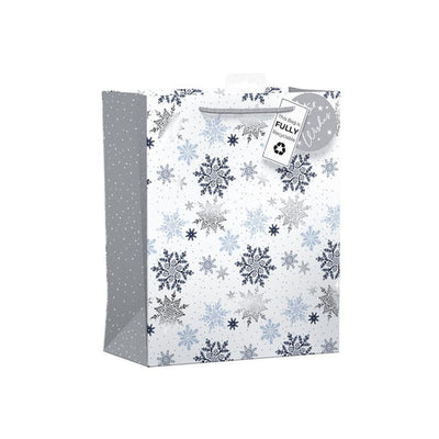 GIFTBAG CHRISTAMS FALLING SNOWFLAKES 14 X 26 X H33CM.