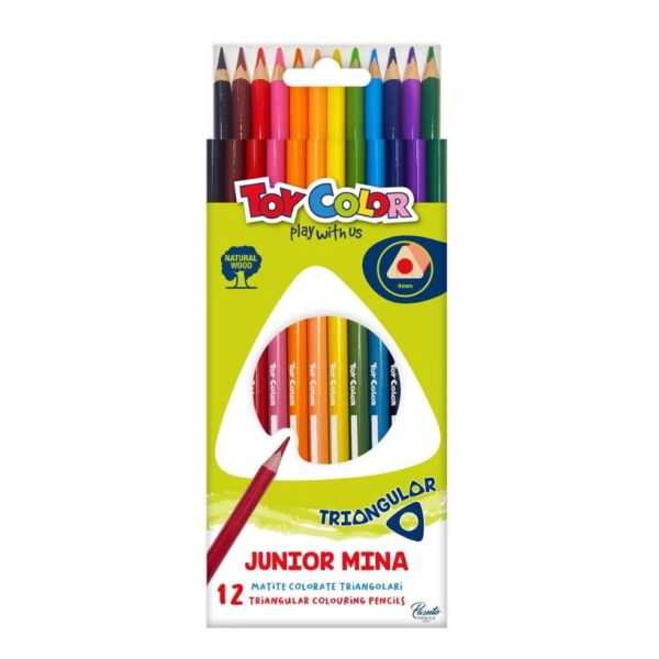 Triangular colouring pencils x12 colours