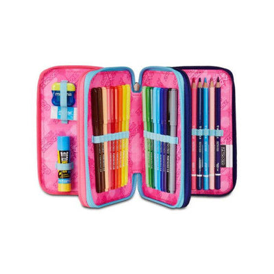 SEVEN SHADY DYE GIRL Filled 3 zip pencil case