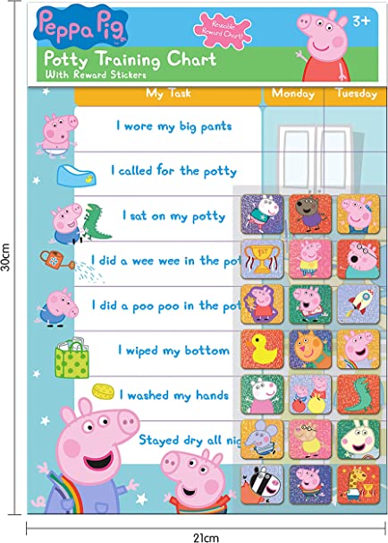 Peppa Pig Potty Toilet Training Reward Chart 56 Reusable Stickers