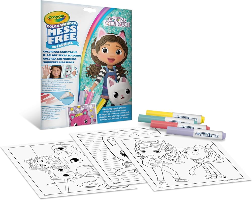 Crayola Mess Free Colour Wonder Colouring -Dream Works Gabby S Dollhouse