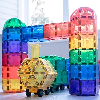 Learn and Grow Magnetic Tiles - Large Square Pack - 8 Pieces