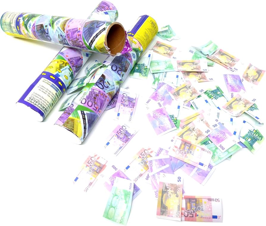 Money paper confetti cannon