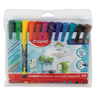 Maped Permanent Markers 1mm - Set Of 12