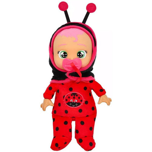 Cry Babies Tiny Cuddles Newborn 10inch Lady Baby Doll Pink Hair/Green Eyes