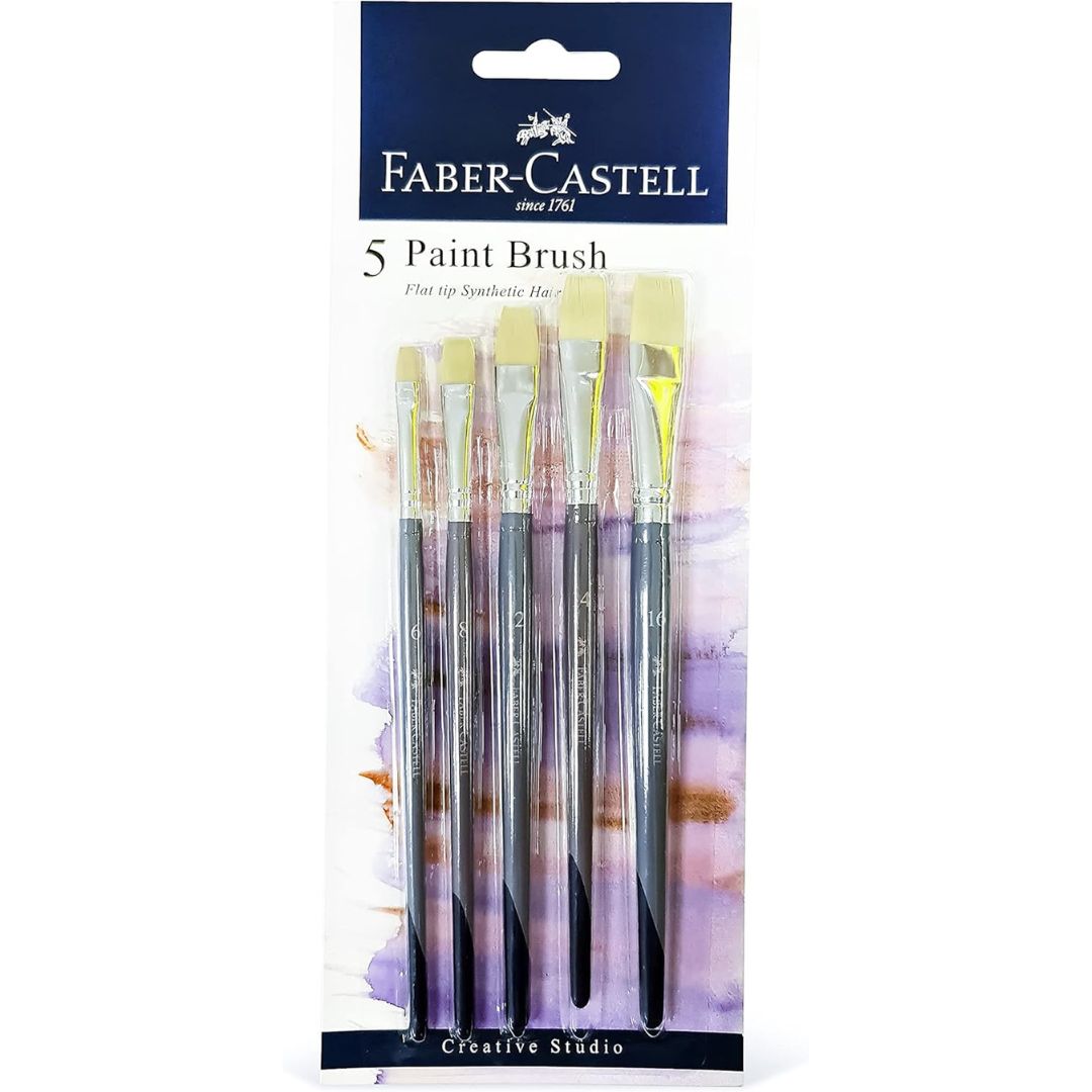 Paint Brush flat Pack x5pcs