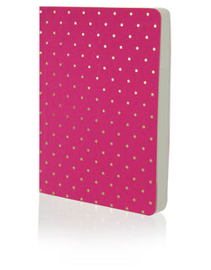 Shimmer Small Gold Polka Magenta A6 Note