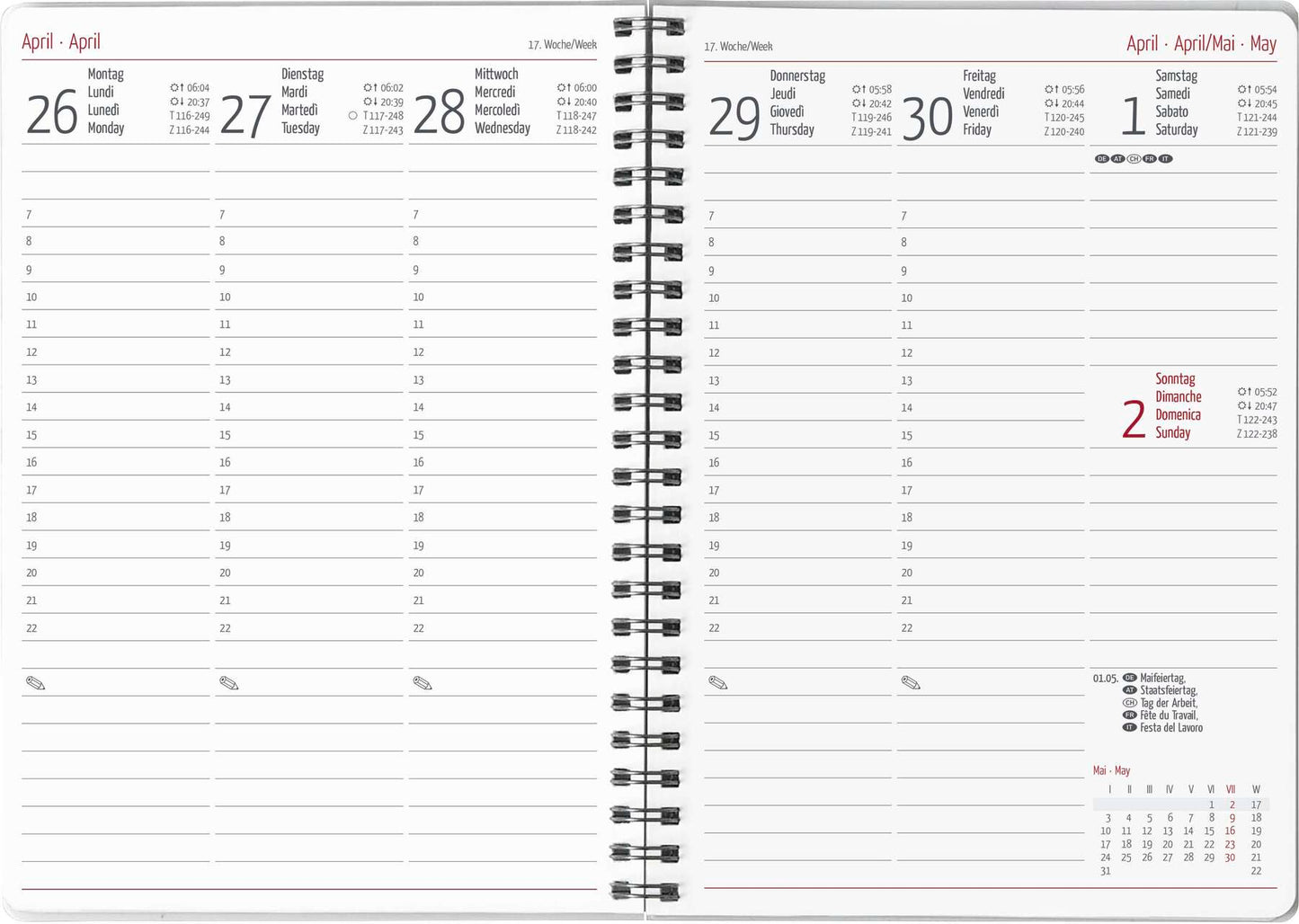 Diary 2024 - A5 One Week On 2 Pages