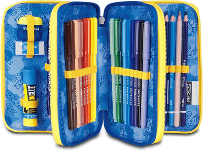SEVEN HIDDEN SPOT BOY Filled 3 zip pencil case