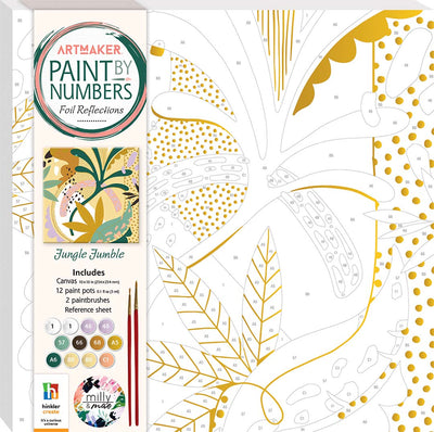 Paint By Numbers Foil Reflections - Jungle Jumble - 12 Paints 2 Brushes