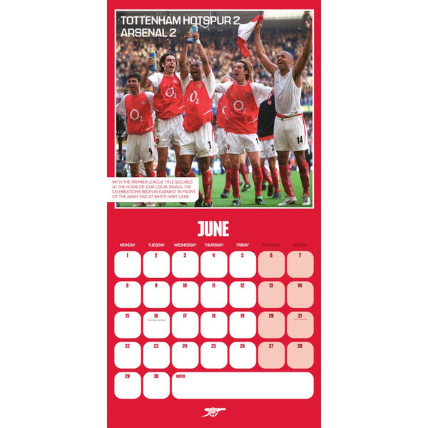 Arsenal FC Legends 2026 Square Calendar